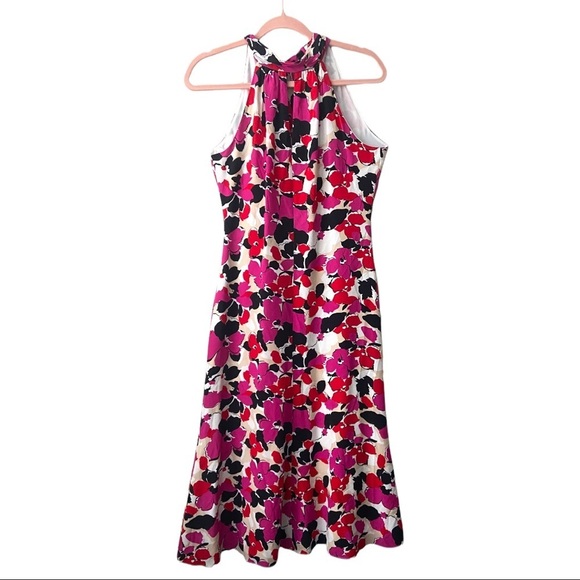 Milly Floral Silk Midi Dress Size 2 R0703 - Picture 1 of 12